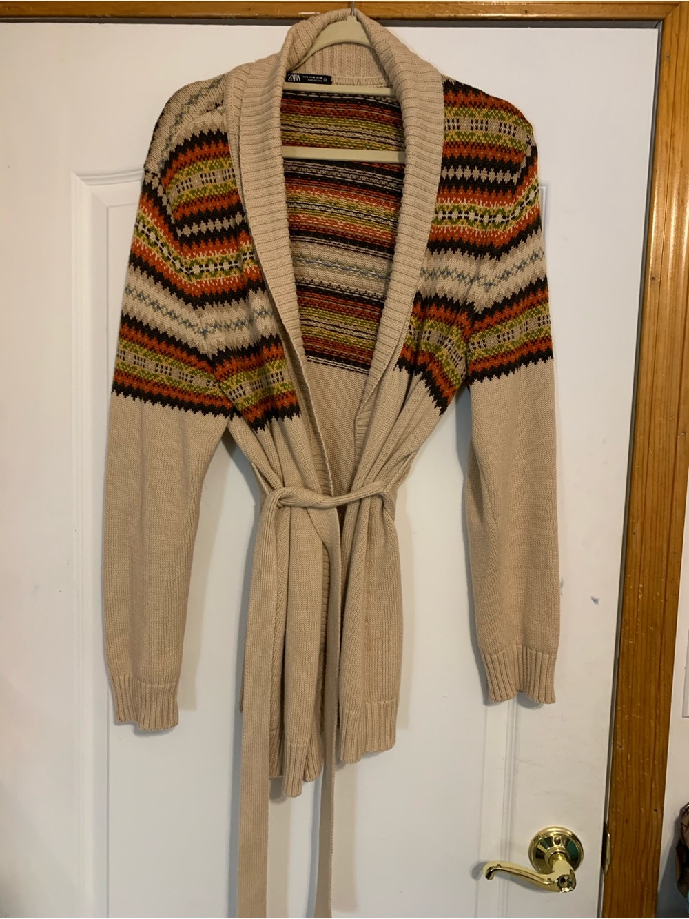Zara Women's Medium Multicolor Southwestern Boho Geometric Cardigan